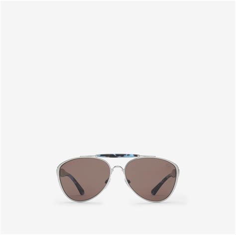 burberry mens aviator eyeglasses|Heritage Aviator Sunglasses in Silver/blue .